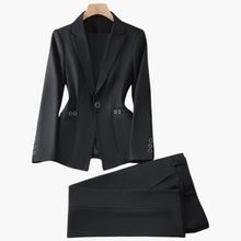 Elegantes Damen Blazer-Ensemble mit Hose - Klassisches Design – Schwarz