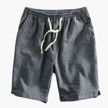Herren Shorts aus leichtem Stoff mit Kordelzug und Muster – Grau