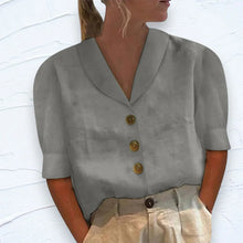 Leinenbluse mit Knöpfen | Schlicht & Elegant | Luftiger Schnitt – Grau
