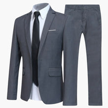 2-teiliges Anzug Set - Slim Fit Herrenanzug für Business Look – Grau