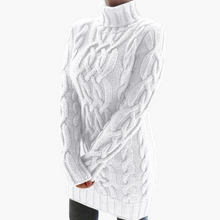 Lena | Stilvoller warmer langer Rollkragenpullover – Weiß