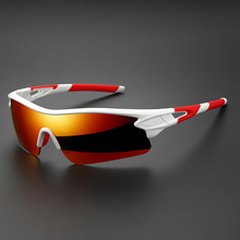 VeloShade – Verspiegelte Rundum Schützende Sport Fahrradsonnenbrille – Sonnenuntergangsweiß