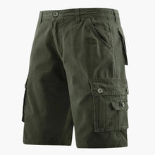 Herren Sommer Cargo-Shorts mit elastischem Bund und Taschen – Armeegrün