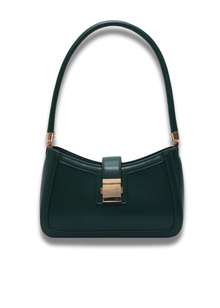 Damen Schultertasche Schwarz – Elegant & mit Reißverschluss – Grün