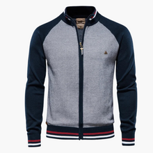 Lars | Premium Herrenstrickjacke – Blau
