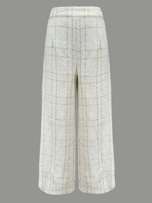 Elegante Bouclé-Hose | Hochwertige Verarbeitung | Weites Bein – Weiß