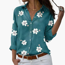 Florale Bluse mit elegantem Blumenmuster - Damen Sommerlook – Grün