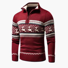 Arne | Herren Pullover mit Viertelreißverschluss – Rot