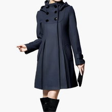 Lena | Damen Button-Up Kapuzenmantel im eleganten Design – Grau
