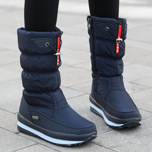 Winterschuhe Damen | Mittelhoch mit Vorderem Reißverschluss – Blau