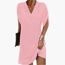 Kleid Damen - Elegant mit V-Ausschnitt & kaschierendem Schnitt – Rosa
