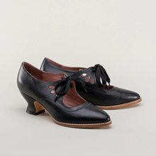 Sheridan - Orthopädische Schnürschuhe für Damen mit Absatz – Schwarz
