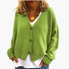 Gwen – Langärmelige Strickjacke – Hellgrün