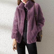 Damen Winterjacke mit Reißverschluss – Violett