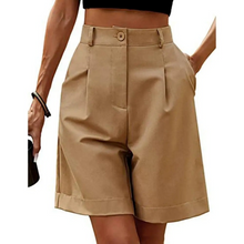 Thea | Elegante Bermuda mit Bundfalten – Braun