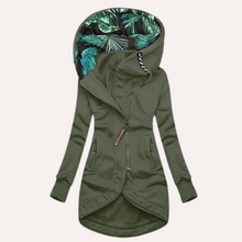 Damen Fleece Jacke mit Kapuze | Elegante – Grün