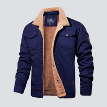 Klassische Utility-Jacke mit kuscheligem Sherpa-Futter für Männer – Marineblau