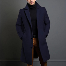 Herren Wintermantel | Slim Fit Langer Mantel – Blau
