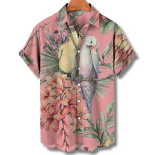 Michael | Hawaiianisches Kurzarmhemd mit floralem Allover-Print – Rosa