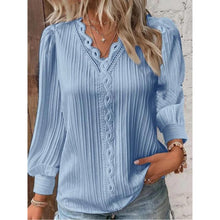 Louise® | Elegante Bluse mit Hohlfalten – Blau
