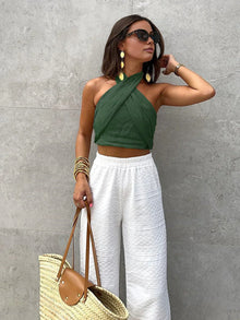 Wickel-Crop-Top | Boho & Elegant | Leicht & Luftig – Grün