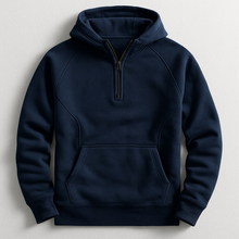 Kennet – Langarm-sweatshirt MIT Kapuze Und Viertelreißverschluss – Blau