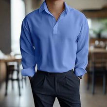 Tristan | Langarm-Polo für Herren – Blau