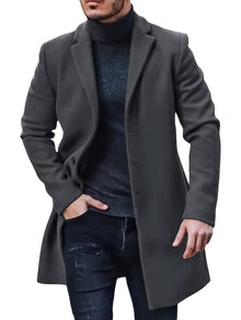 Elegante Einreiher Winterjacke Für Herren | Ideal für Winter – Dunkelgrau