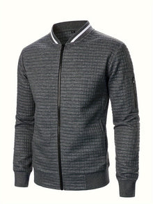 Benjie - Strick Jacke Mit Stehkragen Und Reißverschluss – Dunkelgrau