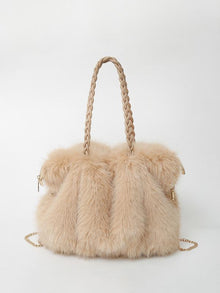 Elisa | Vielseitige Velours-Schultertasche – Khaki Grau