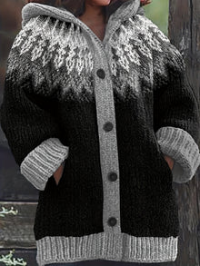 Gulnur - Eleganter Winter Pullover Mit Kapuze Und Langen Ärmeln – Grau