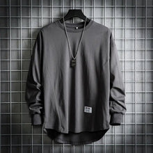 Leon | Herren Oversized Longsleeve Rundhals Langarm Basic – Grau