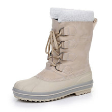 Wasserdichte Damen-Schneestiefel zum Schnüren - Cinthia – Beige