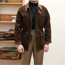 Luxuriöse Cordjacke für Herren im Herbststil - Robinson – Braun