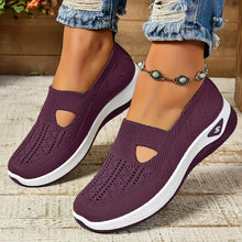 Modische Leichte Strick-Cut-Out Sneaker für Damen | Perfekt für lässige Tage – Tiefpurpur