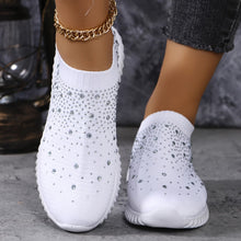 Elizaa – Bequemer Turnschuh Mit Strasssteinen – Weiß