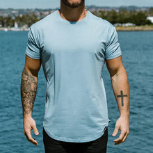 Herren Rundhalsausschnitt Kurzarm T-Shirt – Hellblau