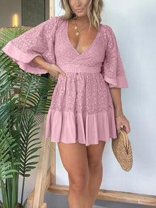 Sara® | Schickes und attraktives Spitzenkleid – Rosa