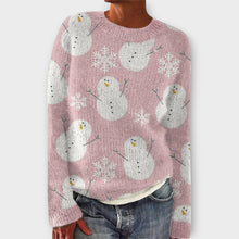 Sanira – Weihnachtspullover mit Muster – Rosa