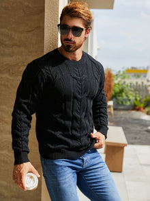 Bavon - Lässiger Gestreifter Pullover – Schwarz