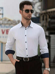 Alexander | Elegantes Businesshemd mit Kontrastdetails – Weiß