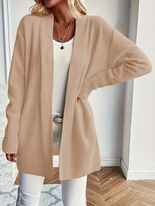 Lässiger Strickwaren-Woll-Cardigan mit Tasche für Damen | Perfekt für den Alltagsgebrauch – Khaki