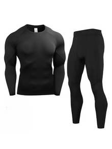 Zortex | Atmungsaktive Thermounterwäschen-Set für Herren – Schwarz