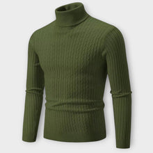 Enzo - Warmer Strickpullover mit Rollkragen – Grün