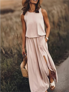 Edna - Schlichtes Boho Maxikleid aus Modal in verschiedenen Farben – Khaki
