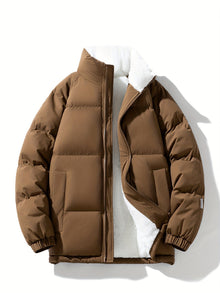 Warme modische Fleece-Puffer-Winterjacke für Damen | Perfekt für Outdoor-Aktivitäten – Kaffee
