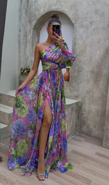 Whitney | Schickes Fließendes Schulterkleid für Sommeranlässe – Lila