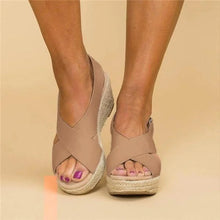 Bequeme orthopädische Keilabsatz Espadrilles Clara – Beige