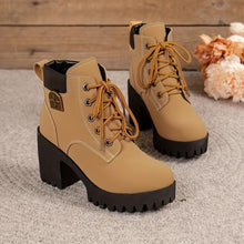 Donjeta – Schnürstiefeletten mit klobigem Absatz – Khaki