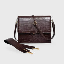 Crossbody Tasche Damen Croco Look – Vegan Leder & Elegant – Braun